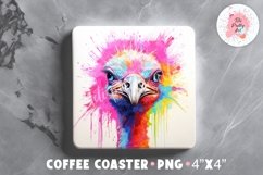 Ostrich Square Coaster, Coffee Square Coaster Sublimation Png,  Square Coaster Png