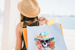 Sunflower fall skull with flower bouquet clipart- 4png files Product Image 5