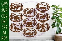 Wildlife Mountain SVG Bundle, 9 Animal Wall Art bundle Product Image 1