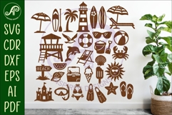 Summer Mega Bundle SVG, 60 Beach &amp; Tropical Silhouettes Product Image 3