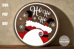 Ho Ho Ho Christmas Welcome Sign SVG | Santa Door Hanger Product Image 1