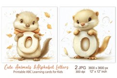 Cute Otter, baby Animal Alphabet Letters, ABC Printable card Product Image 1