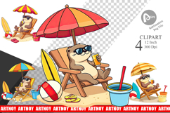 Summer Otter Clipart Product Image 1