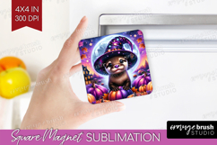 Otter Halloween Magnet Sublimation Cute Animal Square Magnet Product Image 1