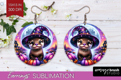 Otter Halloween Round Earrings Cute Animal PNG Sublimation Product Image 1