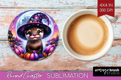 Otter Halloween Round Coaster Cute Animal Coaster PNG Product Image 1