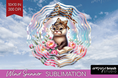 Otter Reading Wind Spinner Sublimation PNG Book Lover Round Product Image 1