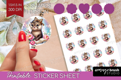 Otter Reading Round Sticker Book Lover Printable Sticker Product Image 1