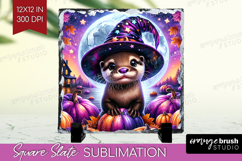 Otter Halloween Slate PNG Cute Animal Square Slate Product Image 1