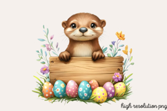Peeking Easter Day Animals Clipart PNG Product Image 1