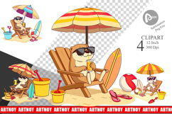 Summer Otter Clipart Product Image 1