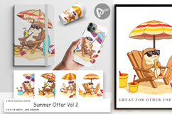 Digital Paper Summer Otter Product Image 1