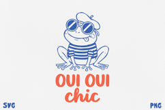 Paris Frog Quotes PNG SVG. Funny French Café Frog. Product Image 1