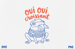 Paris Frog Quotes PNG SVG. Funny French Café Frog. Product Image 1