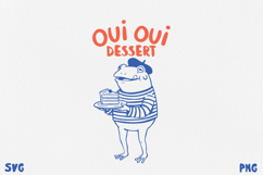 Paris Frog Quotes PNG SVG. Funny French Café Frog. Product Image 1