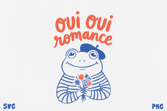 Paris Frog Quotes PNG SVG. Funny French Café Frog. Product Image 1
