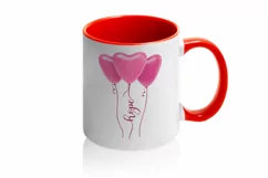 Heart balloons with pink ribbon Hope png breast cancer Product Image 3
