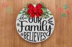 Our family believes SVG, Christmas Door SVG Design Product Image 2