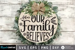 Our family believes SVG, Christmas Door SVG Design Product Image 1