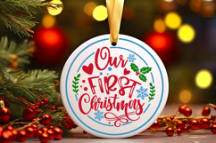 Our First Christmas Round SVG Quote Product Image 2