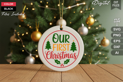 Our First Christmas SVG | Christmas Round Sign SVG | Xmas Product Image 2