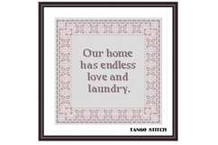 Our home has endless love new home cross stitch pattern - Tango Stitch