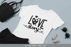 Love Story Text Lettering SVG Design Product Image 1