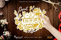 Sweet Home with Decorative Elements Papercut Template Product Image 1