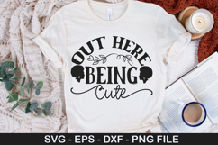 Out Here Being Cute SVG - Black Woman Design Product Image 1