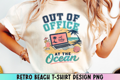 Retro Beach T Shirt Design, Distressed Coastal Sublimation. Product Image 1