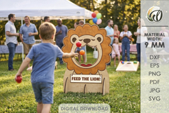 3D Outdoor Game Laser Cut. Kids Activity SVG. Feed the lion Product Image 1