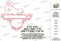 House number sign Laser cut. Street name plaque SVG. Cat Product Image 2