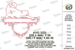 House number sign Laser cut. Street name plaque SVG. Cat Product Image 2