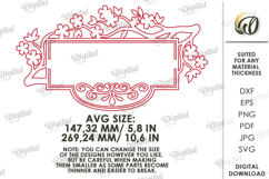 House number sign Laser cut. Street name plaque SVG. Floral Product Image 2