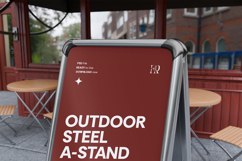 Steel A-Stand Sign Mockup Outdoor Product Image 1