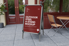 Steel A-Stand Sign Mockup Outdoor Product Image 1