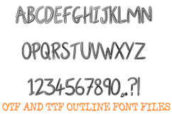 Outline Handwriting Lettering Font Hand Drawn ABC OTF Type Product Image 2