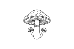 Outline illustration drawing mushroom concept Product Image 1