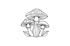 Outline illustration drawing mushroom design Product Image 1