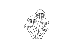 Outline illustration drawing mushroom vector Product Image 1
