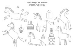 Lovely Unicorn Doodle Clipart Greeting Cards Creator Product Image 4