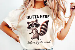 Funny and Sarcastic Raccoon PNG | Sublimation Design. Product Image 3