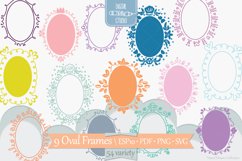 Colored Oval Doodle Frames | Hand Drawn Round Border Product Image 1