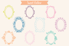 Colored Oval Doodle Frames | Hand Drawn Round Border Product Image 6