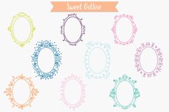 Colored Oval Doodle Frames | Hand Drawn Round Border Product Image 4