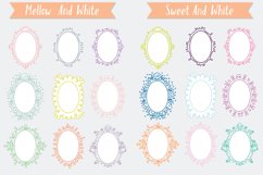 Colored Oval Doodle Frames | Hand Drawn Round Border Product Image 6