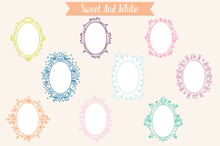 Colored Oval Doodle Frames | Hand Drawn Round Border Product Image 10