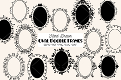 Oval Doodle Frames | Hand Drawn Round Border, Wreath Product Image 1
