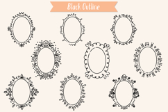 Oval Doodle Frames | Hand Drawn Round Border, Wreath Product Image 6