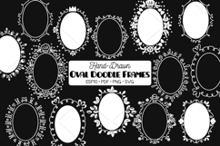 White Oval Doodle Frames | Hand Drawn Round Border Product Image 1